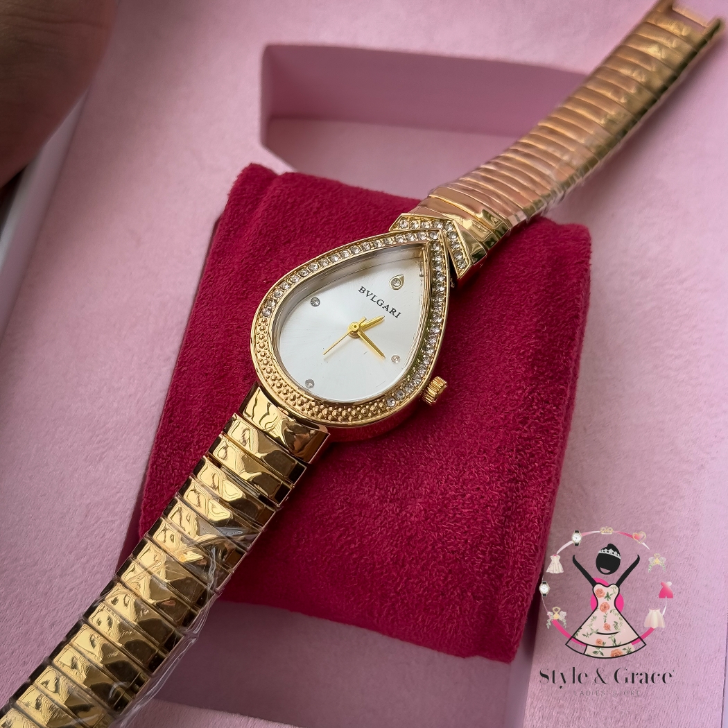 Bvlgari | Beatle Leaf Shape | Full Gold | Pearl White Dial_img_5