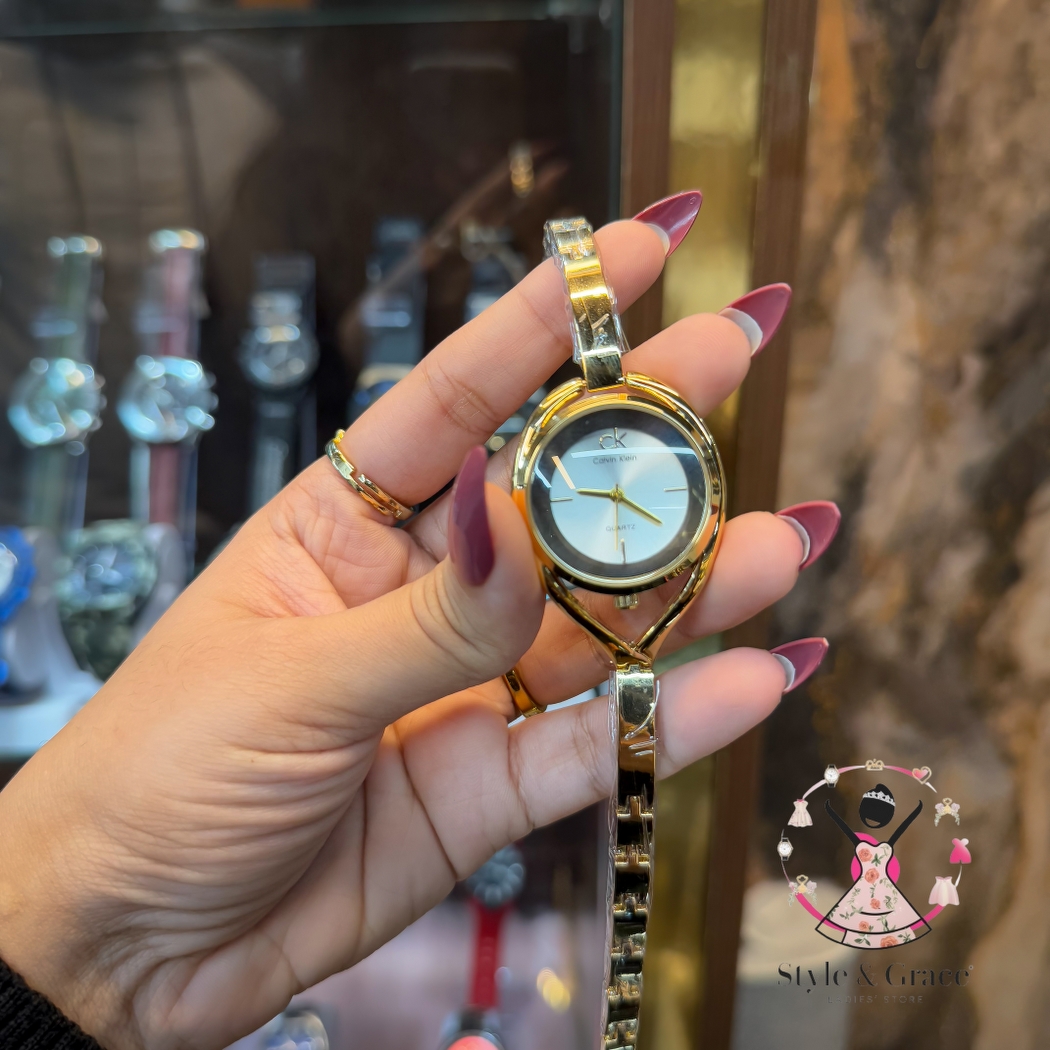 Calvin Klein| Unique Shape Full Gold DIal | Pearl White | IPG Coated_img_6