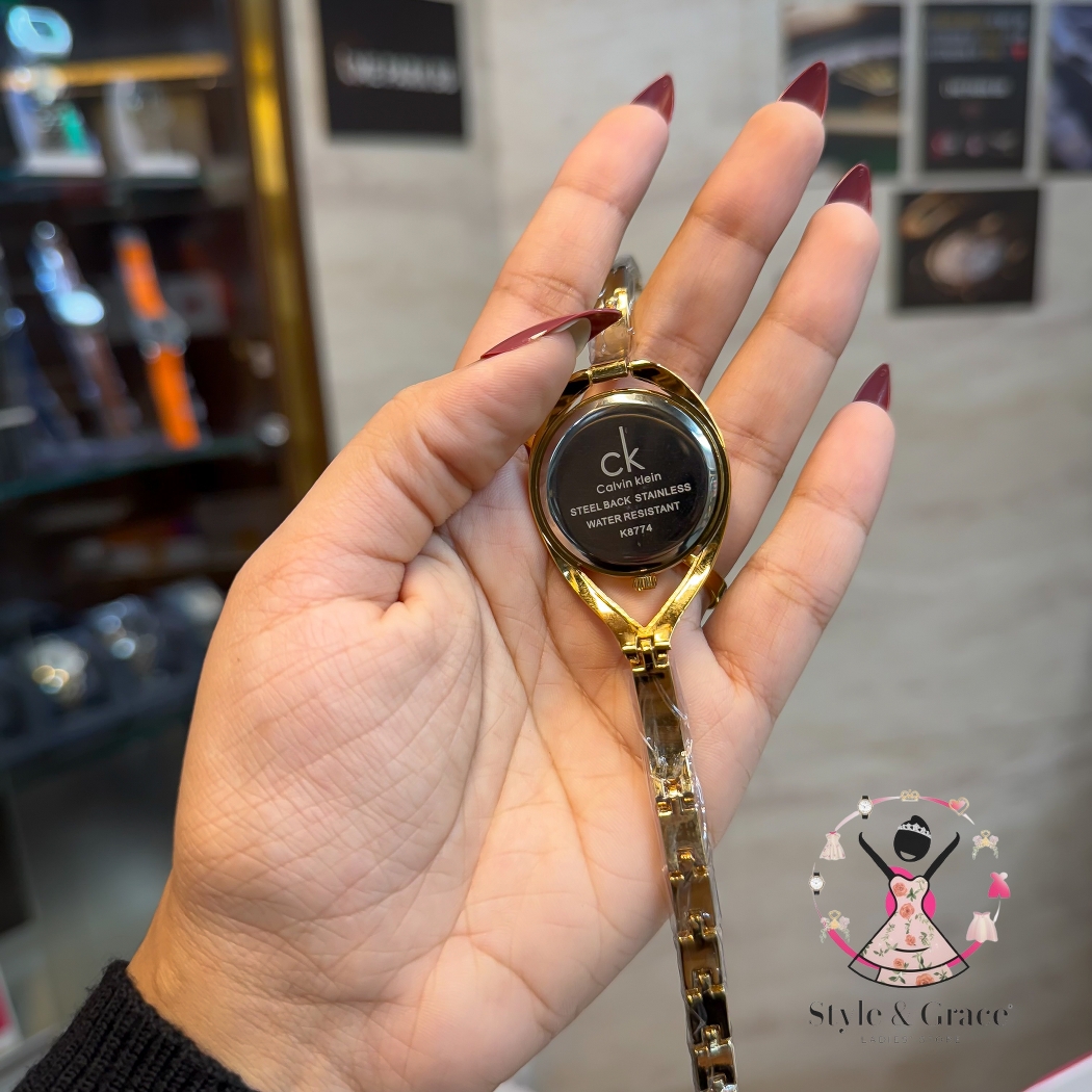 Calvin Klein|  Unique Shape Full Gold DIal | Charcoal Black_img_4