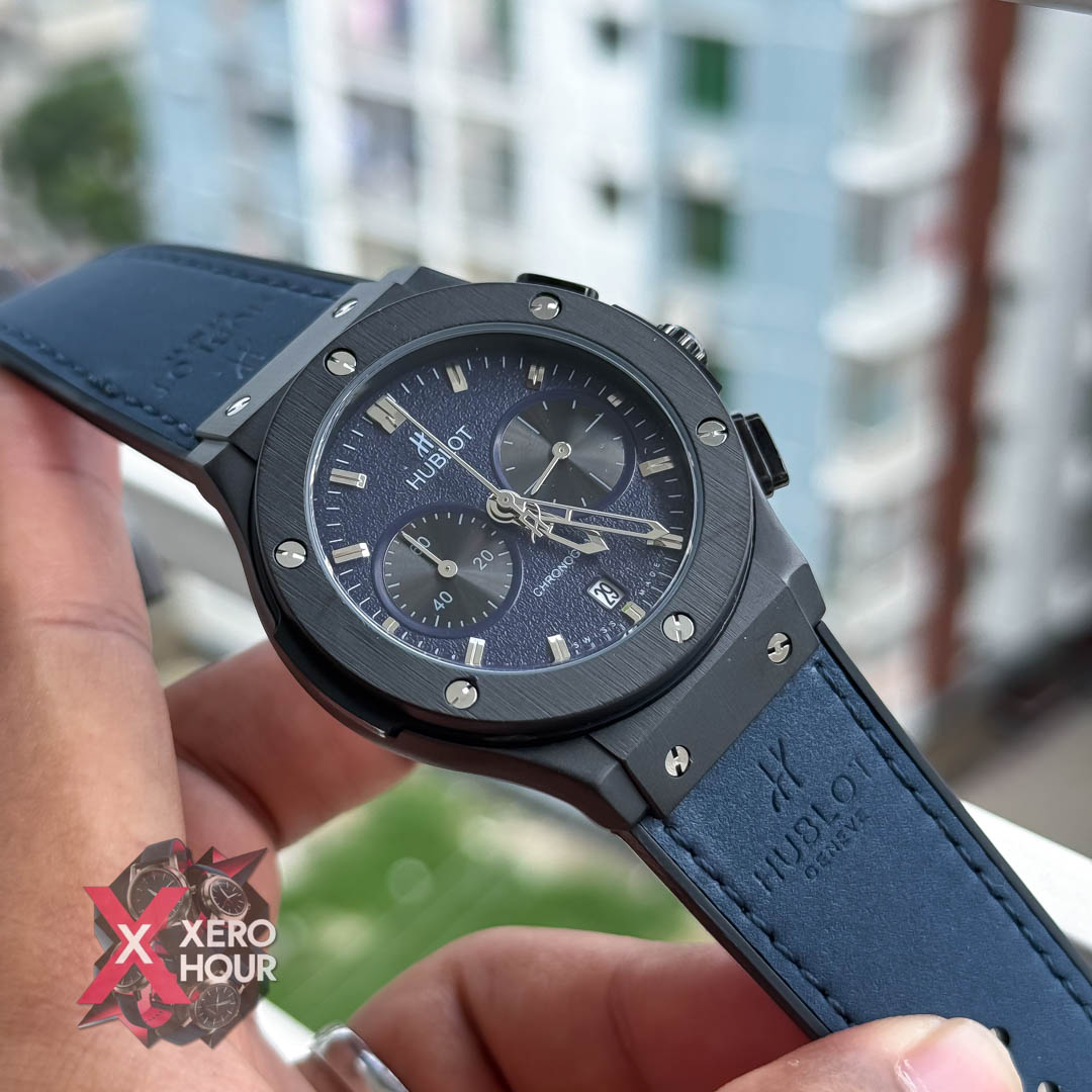 Hublot Classic Fusion Watches Chronograph | Velvet Blue belt -Black dial_img_1
