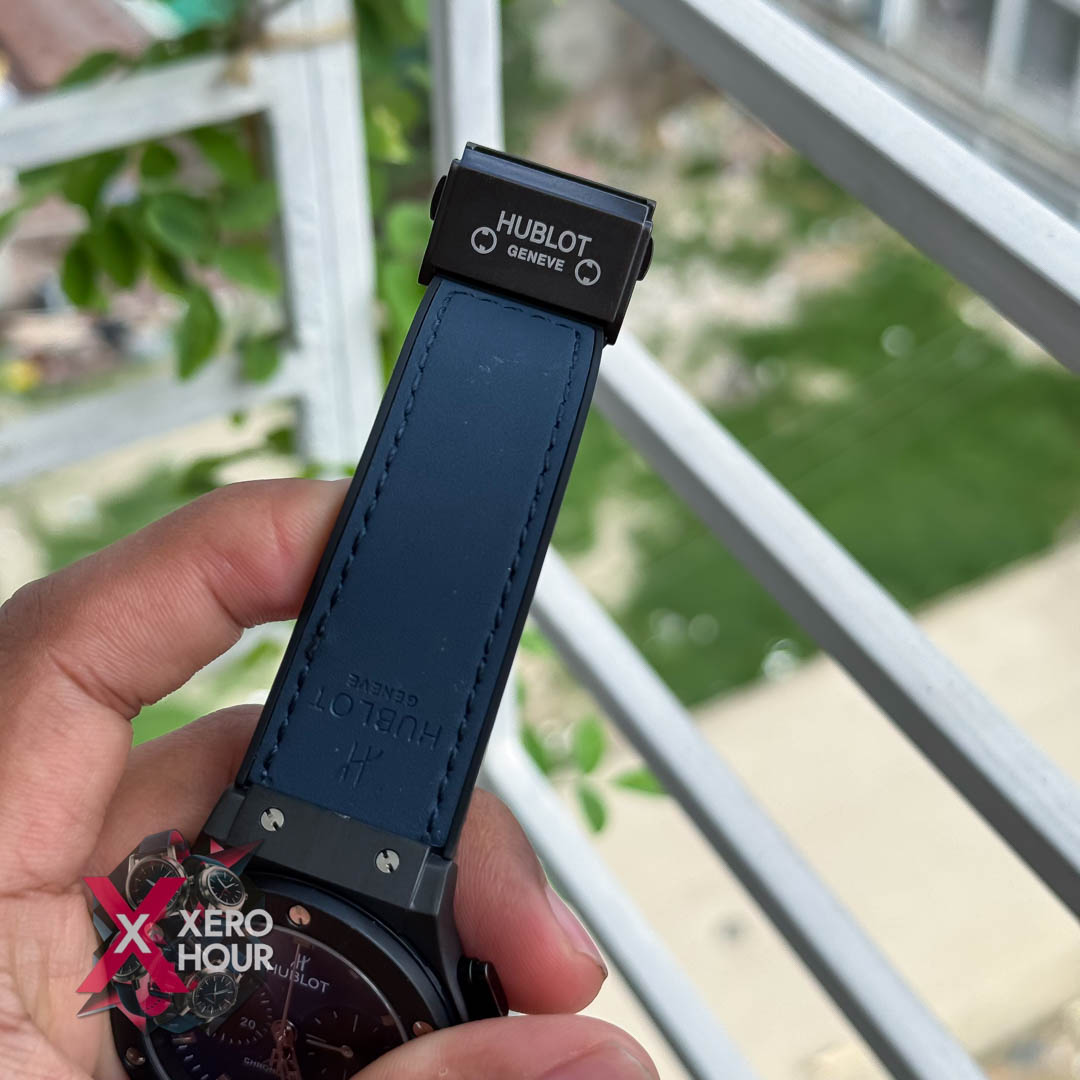 Hublot Classic Fusion Watches Chronograph | Velvet Blue belt -Black dial_img_4