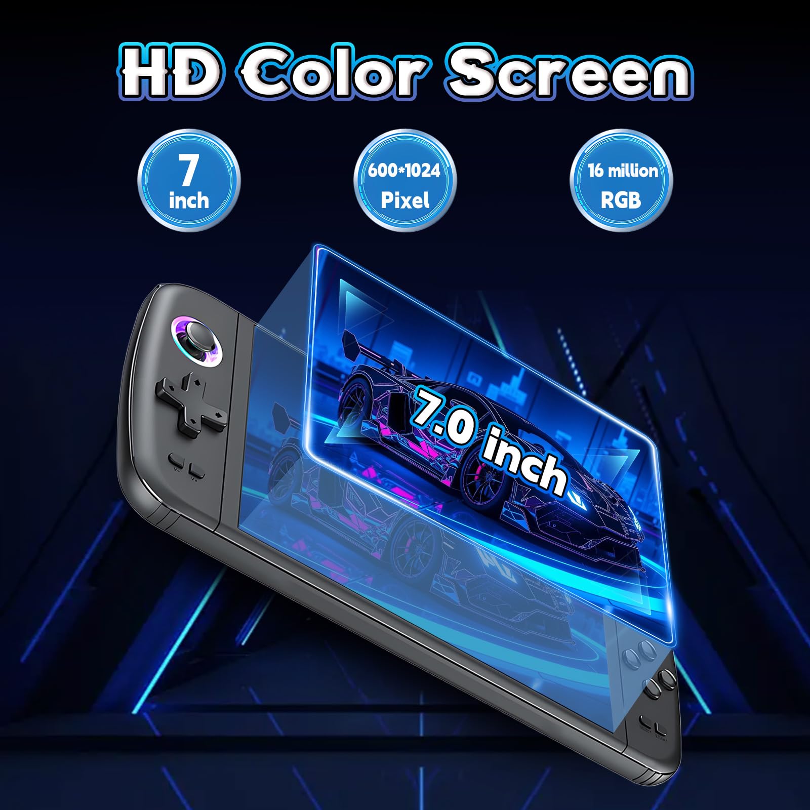 M27 7 Inch 4K HD IPS Screen Linux System Retro Handheld TV Video Game Console_img_2