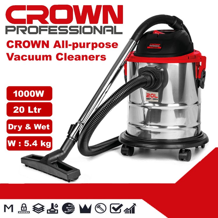 CROWN CT42046,20L Professional All-Purpose Vacuum Cleaner, >16kpa, 28.5L/min, 20L; Model: CT42046_img_0