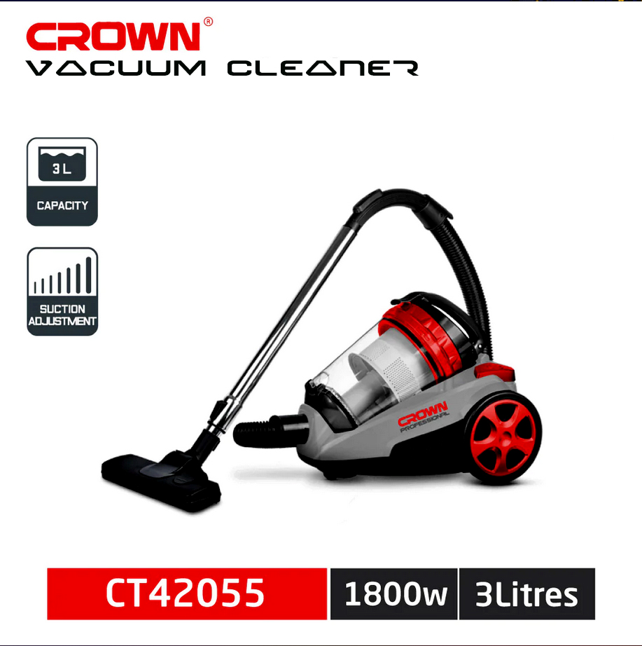 CROWN CT42055 3L Vacuum Cleaner, 1800w, 21Kpa, Model: CT42055