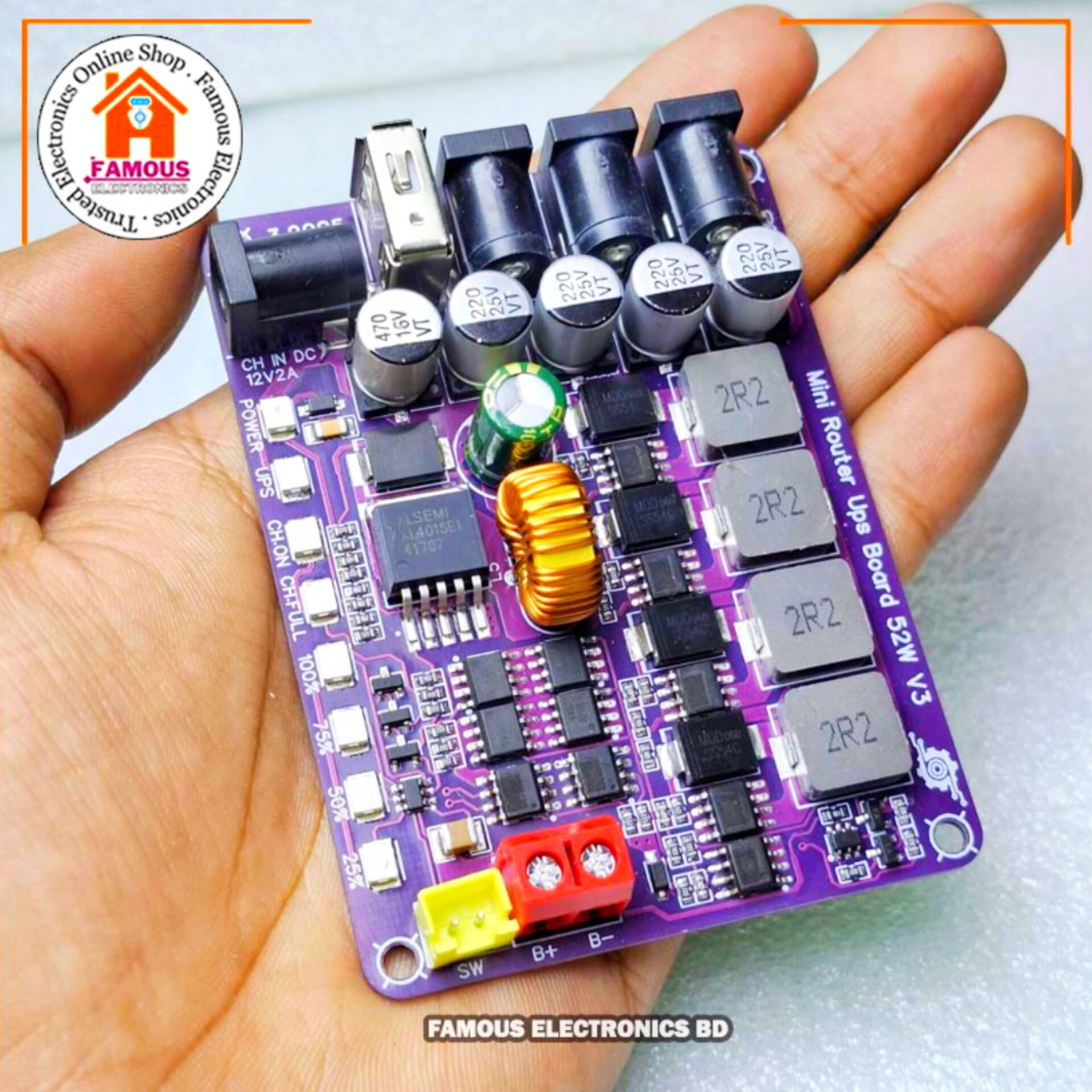 New Mini Router UPS Borad 52W V3 3.7V-4.2V Battery_img_1