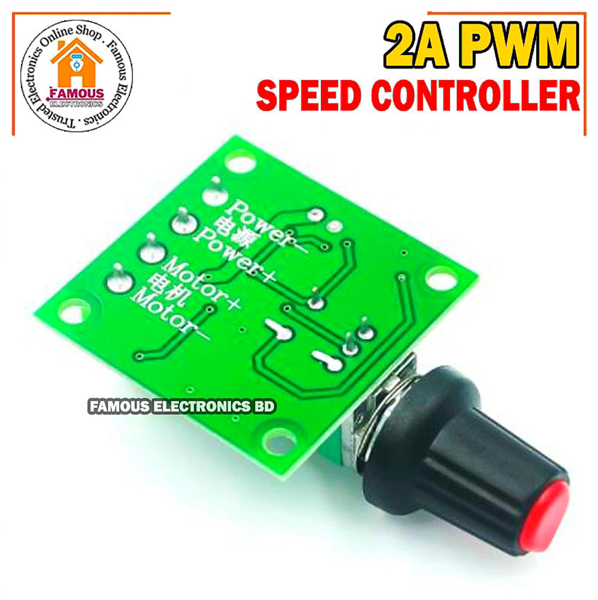 Motor Speed Controller DC 1.8V-15V 2A PWM - Voltage Regulator - Adjustable Switch - Easily Control and Optimize Motor Speed with Precision_img_2