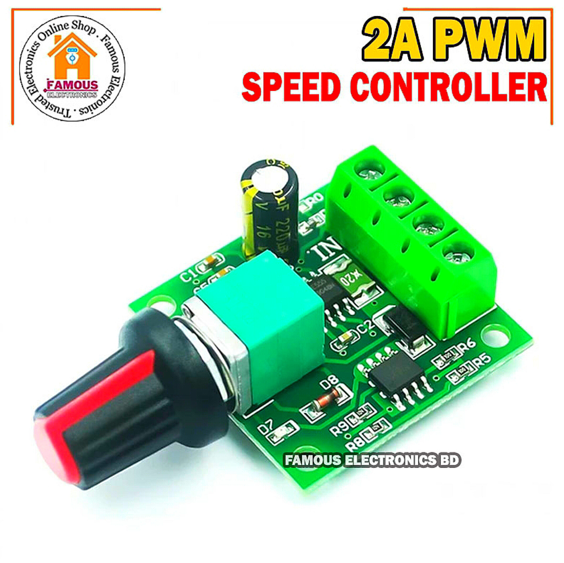 Motor Speed Controller DC 1.8V-15V 2A PWM - Voltage Regulator - Adjustable Switch - Easily Control and Optimize Motor Speed with Precision_img_3