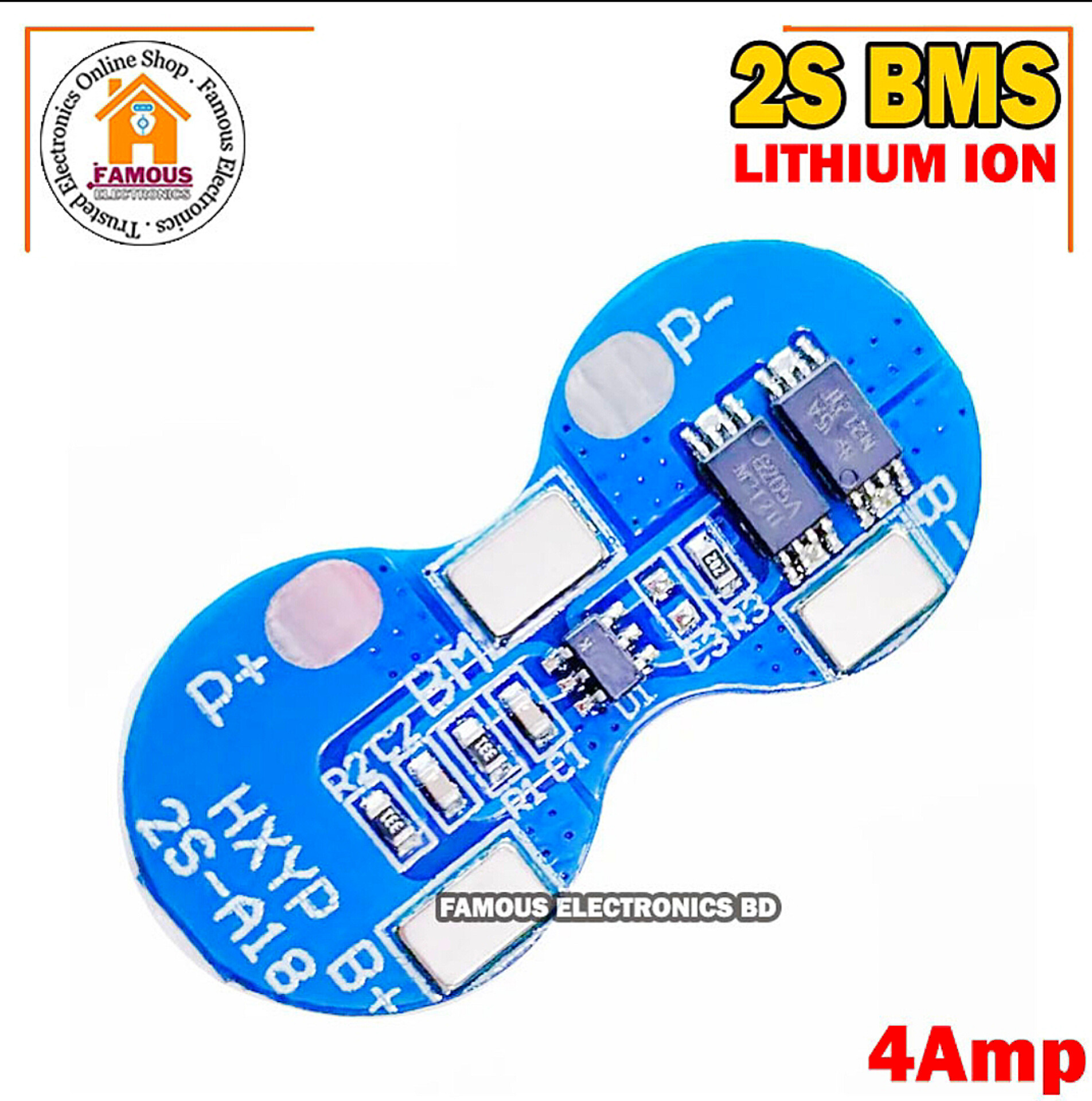 BMS Charger Protection Board for Li-ion 18650 HXYP-2S-A18 2S 4A 7.4V_img_7