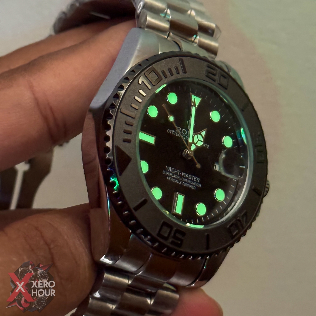 Rolex Yacht master | Chain Edition |Silver with Black Bezel with Dial_img_1