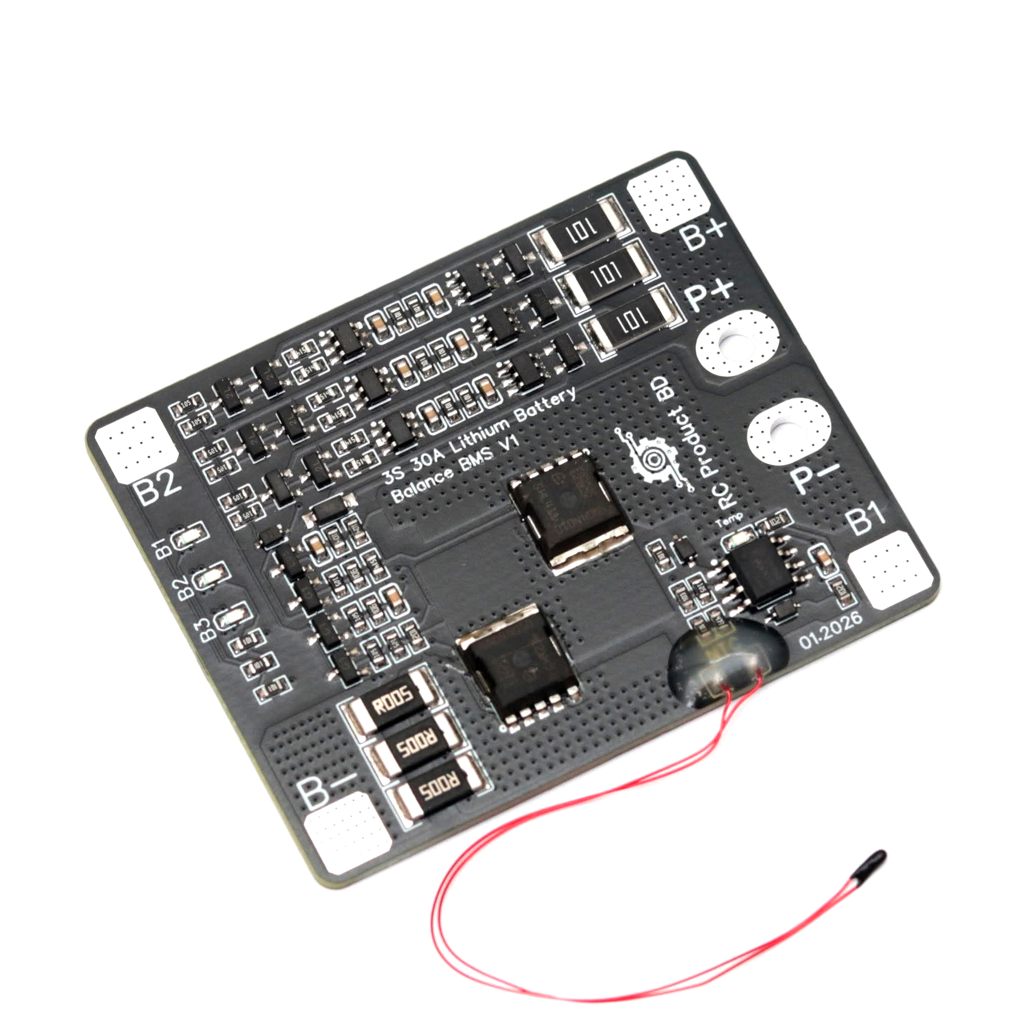 3S 30A Lithium Battery Balance BMS with Smart Temperature Sensor Protection Board RC Product BD