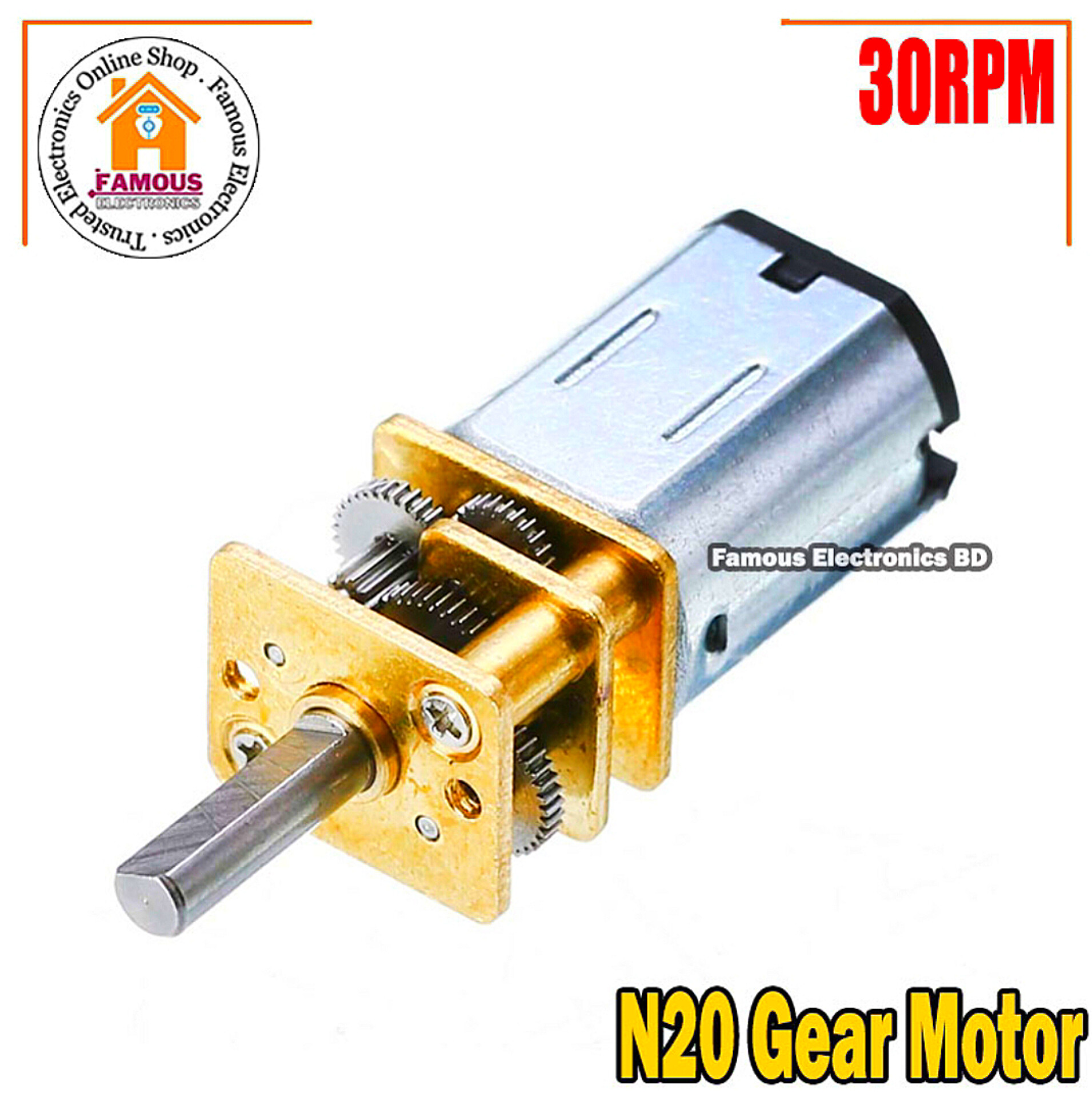 N20 30RPM Micro-Speed Gear Motor DC 6V Reduction Gear Motors with Metal Gearbox Wheel for Make Electric Screw Driver Diy Project_img_3