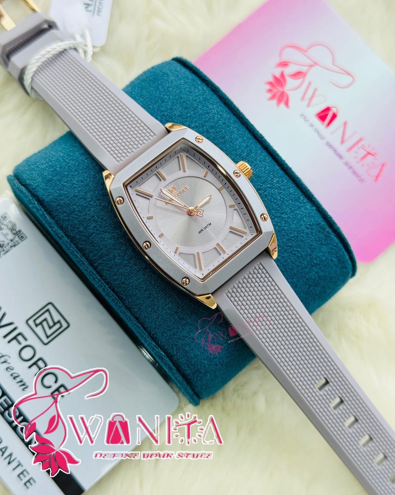 Naviforce Ladies Purple Silicon Strap Watch