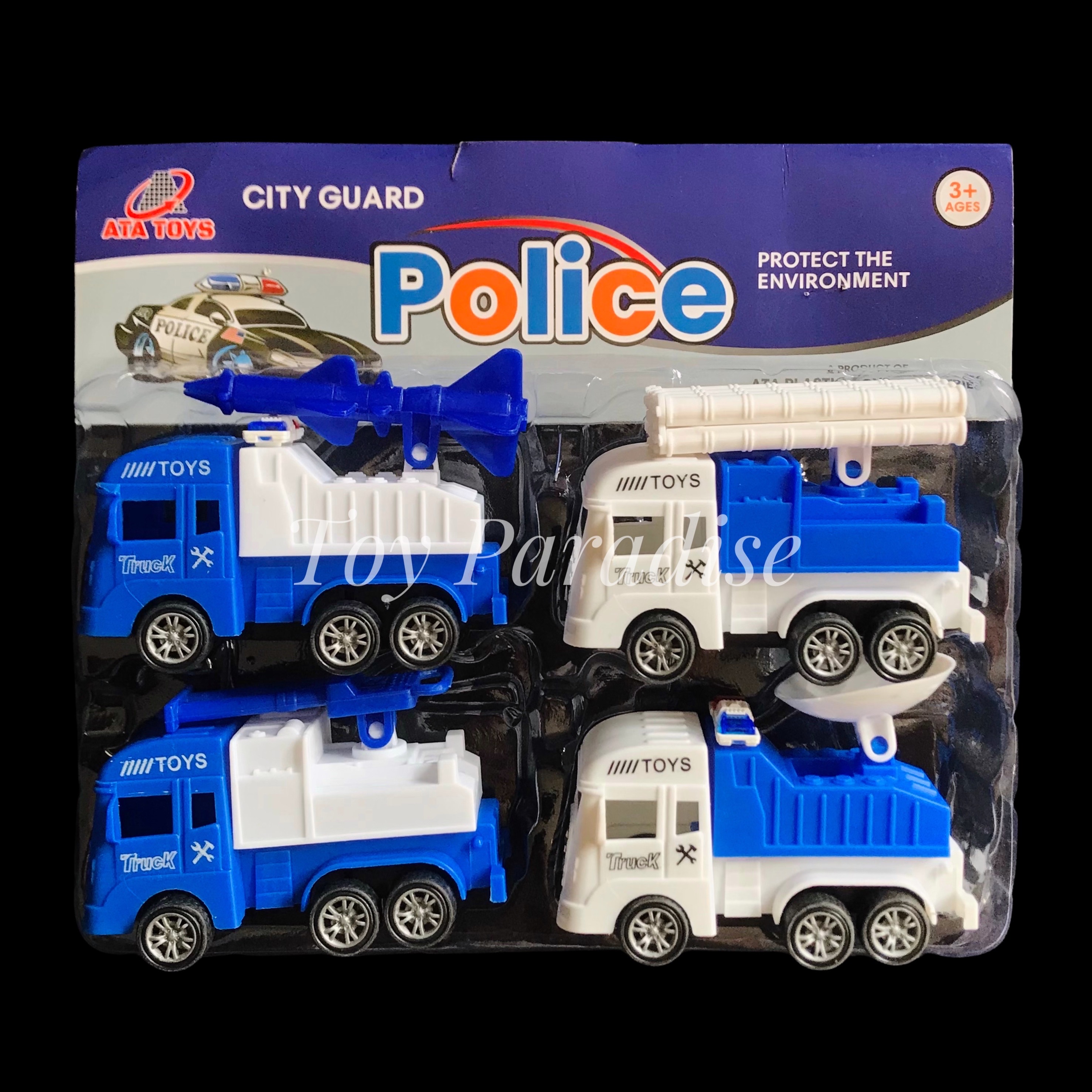 4pcs Police Car Set
