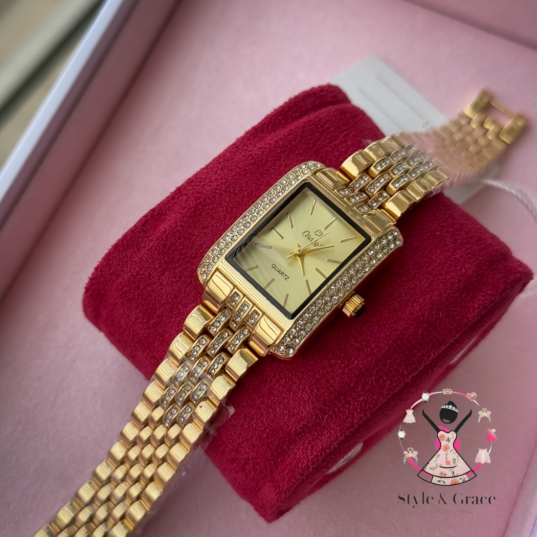 Caslex | CX - | Square Stone bezel Chain| Single Tone | Full Gold_img_1