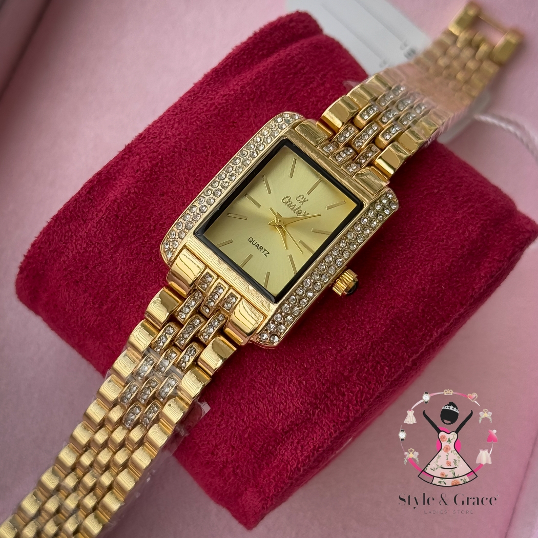 Caslex | CX - | Square Stone bezel Chain| Single Tone | Full Gold_img_3