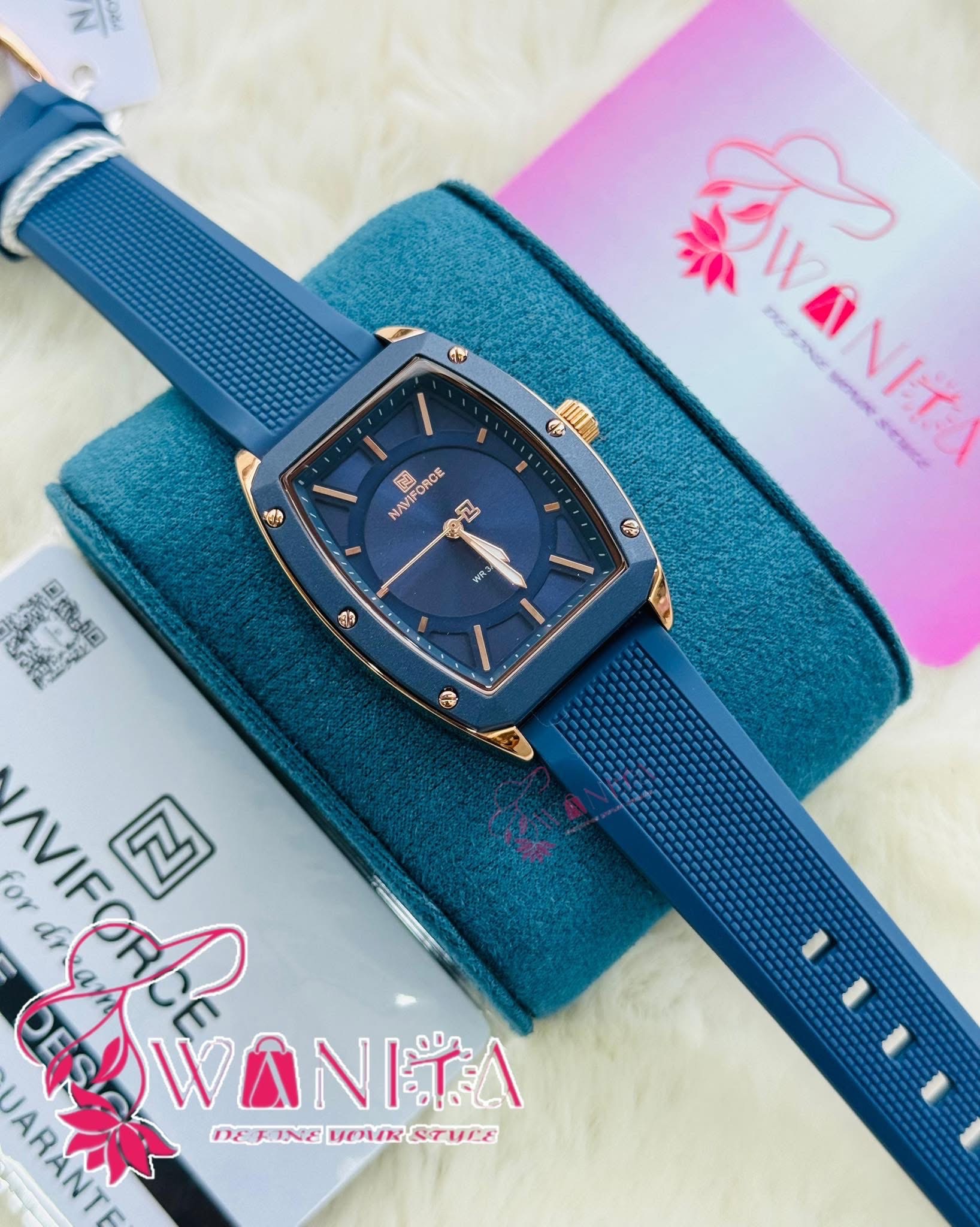 Naviforce Ladies Blue Silicon Strap Watch