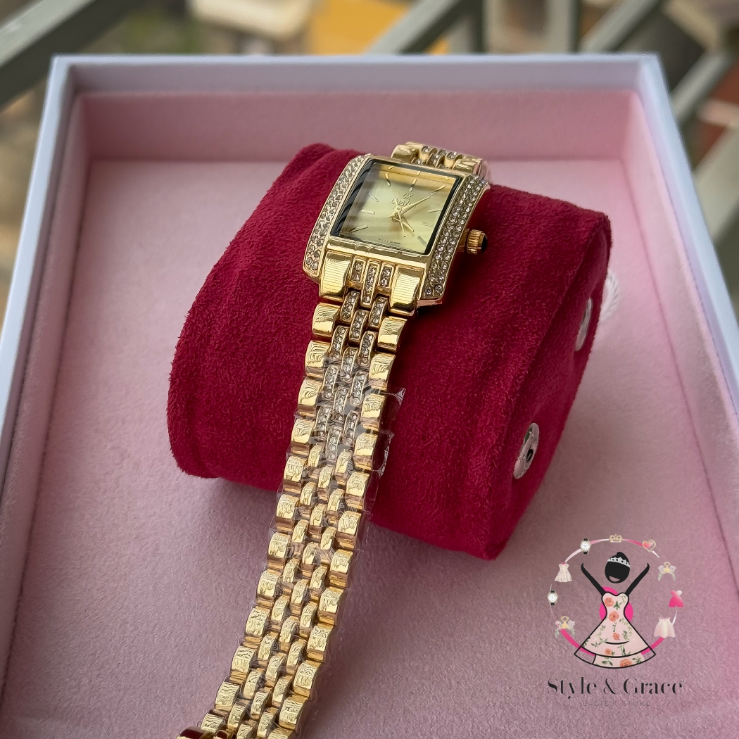 Caslex | CX - | Square Stone bezel Chain| Single Tone | Full Gold_img_5