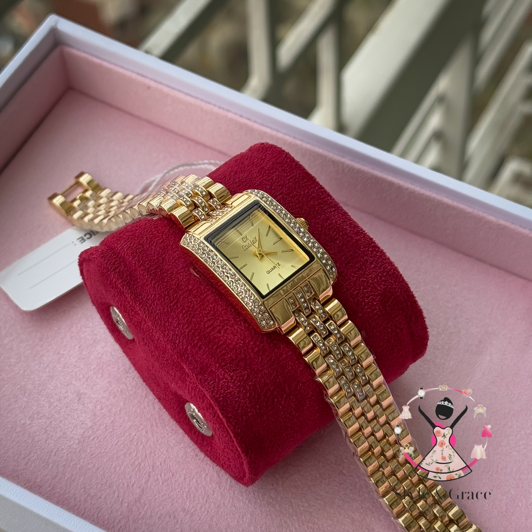 Caslex | CX - | Square Stone bezel Chain| Single Tone | Full Gold_img_6