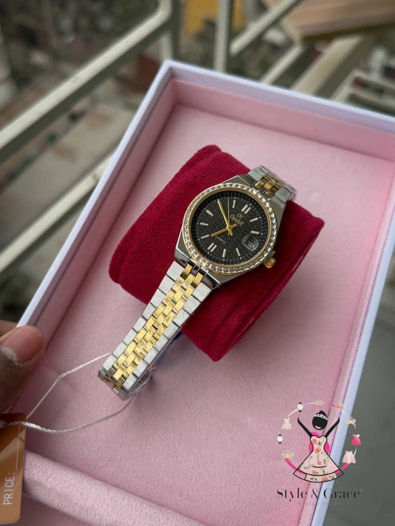 Caslex | CX - | LD Stone style | Dual Tone | Black Dial