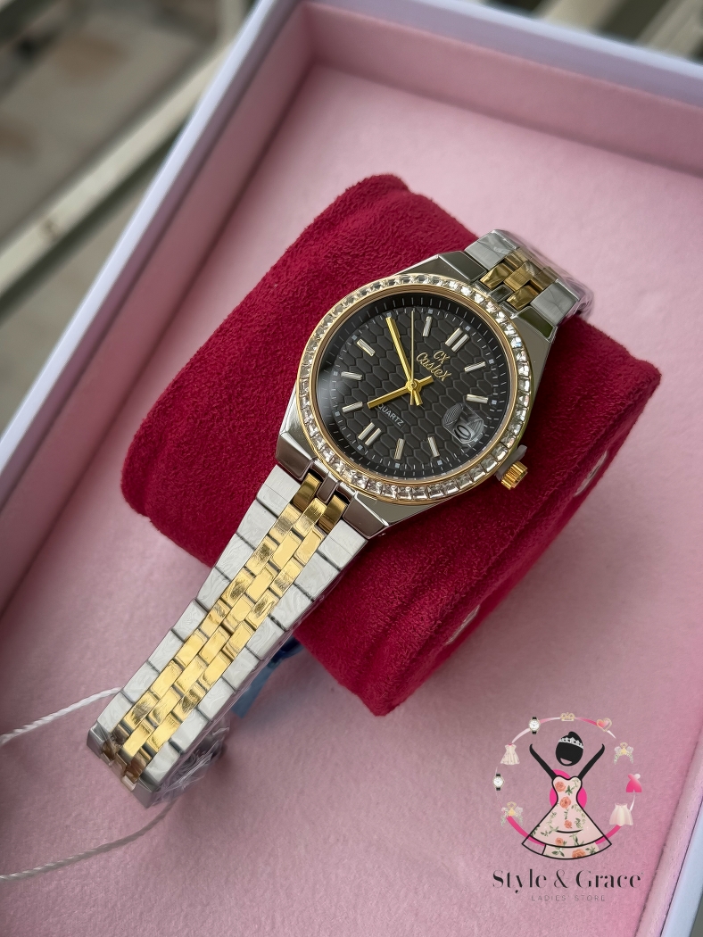 Caslex | CX - | LD Stone style | Dual Tone | Black Dial_img_1