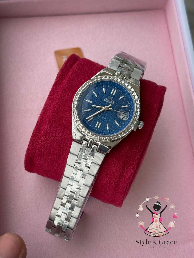 Caslex | CX - | LD Stone style | Singel Tone | Blue Dial_img_1