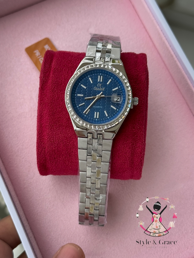 Caslex | CX - | LD Stone style | Singel Tone | Blue Dial_img_2