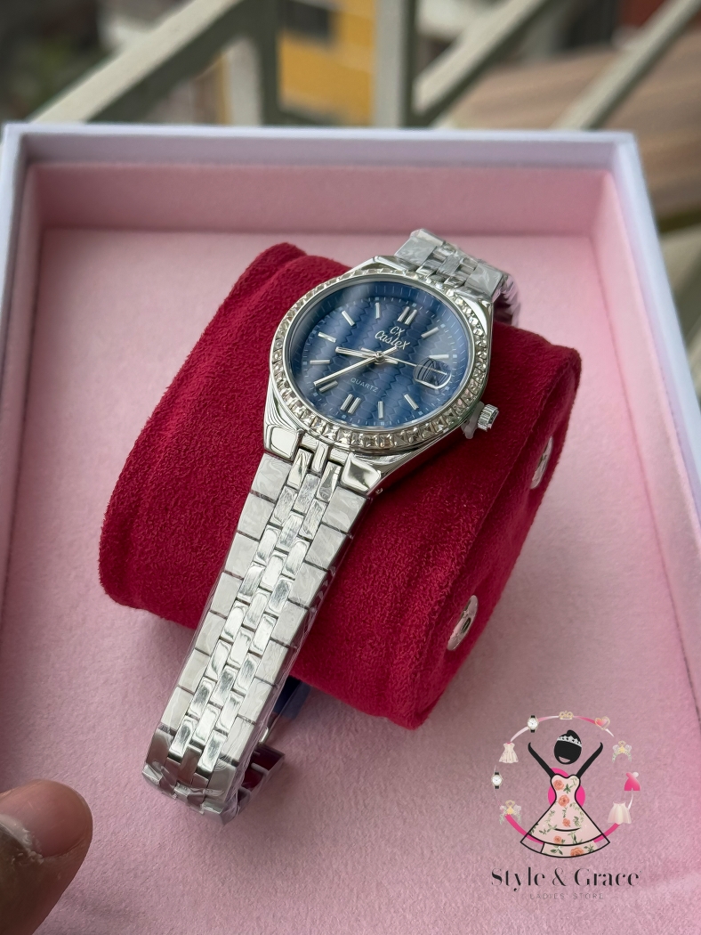 Caslex | CX - | LD Stone style | Singel Tone | Blue Dial_img_3