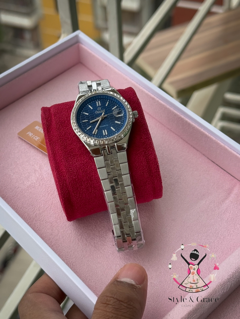 Caslex | CX - | LD Stone style | Singel Tone | Blue Dial_img_4