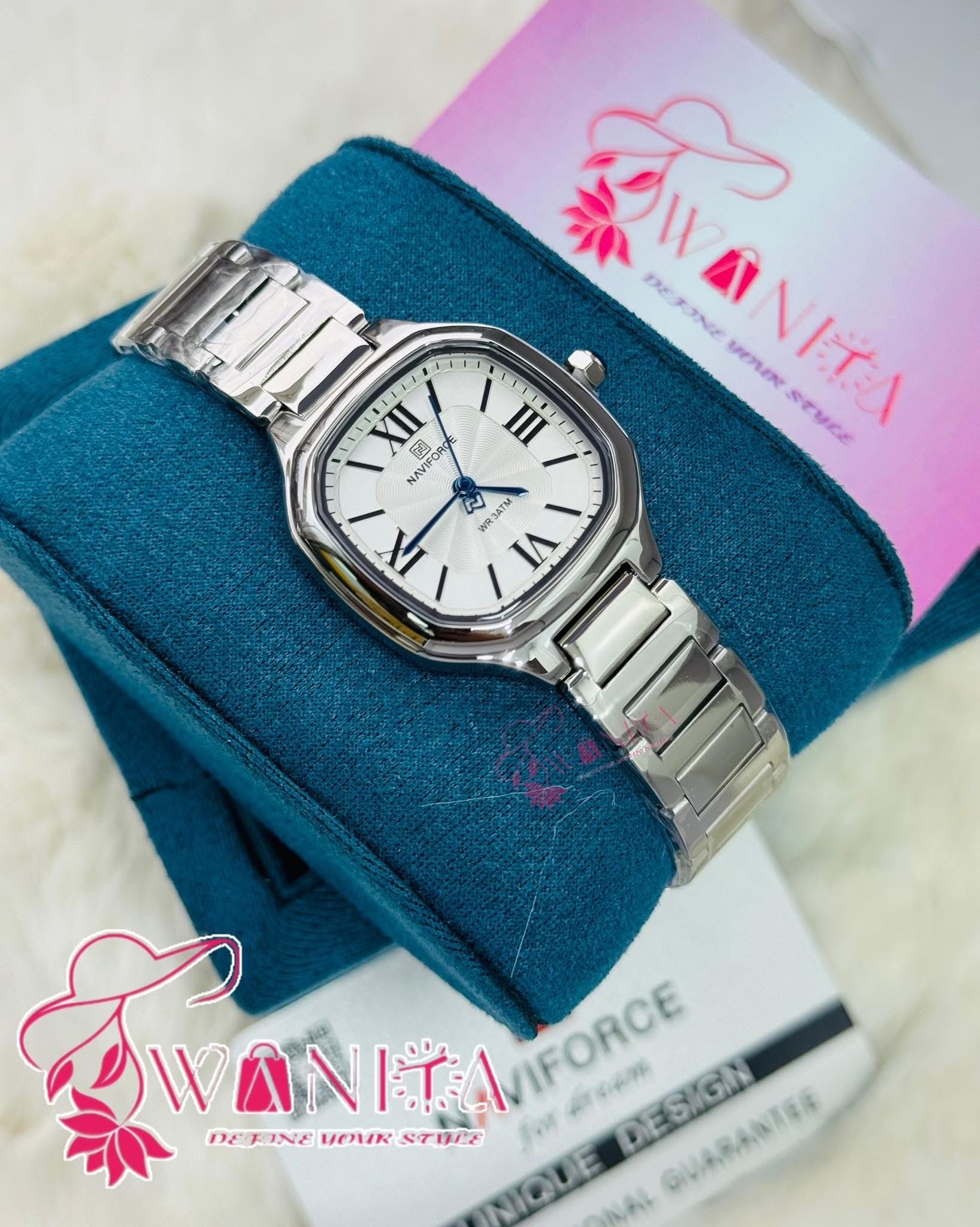 Naviforce Ladies Full Silver Chain Watch