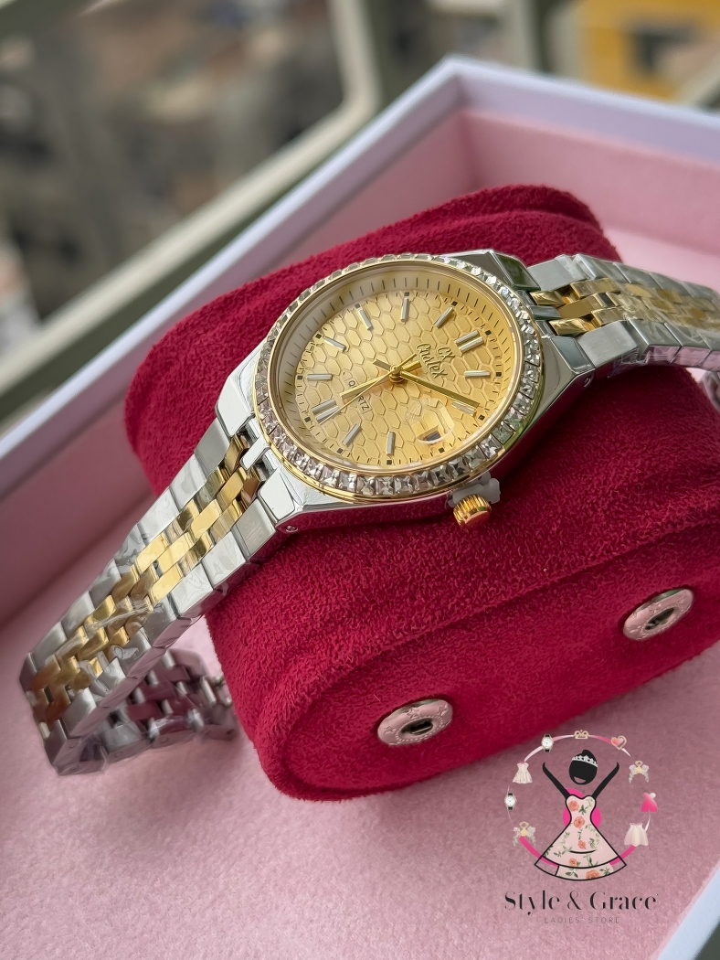 Caslex | CX - | LD Stone style | Dual Tone | Sunflower Gold Dial_img_7