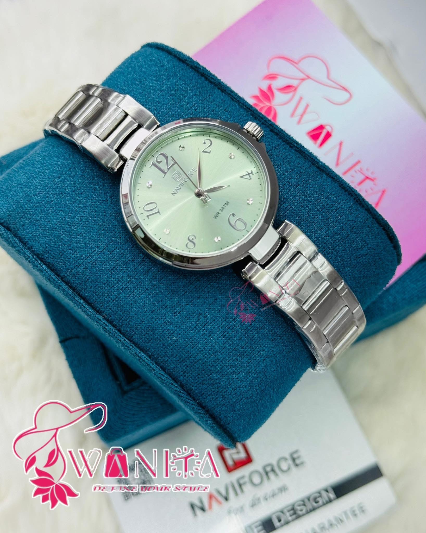 Naviforce Ladies Silver Chain Watch