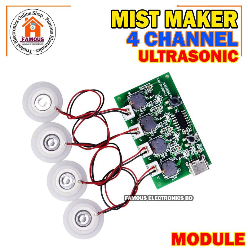 4Channel Mini Humidifier DIY Mist Maker Driver Circuit Board 4 Fog Atomization Module Combo_img_3