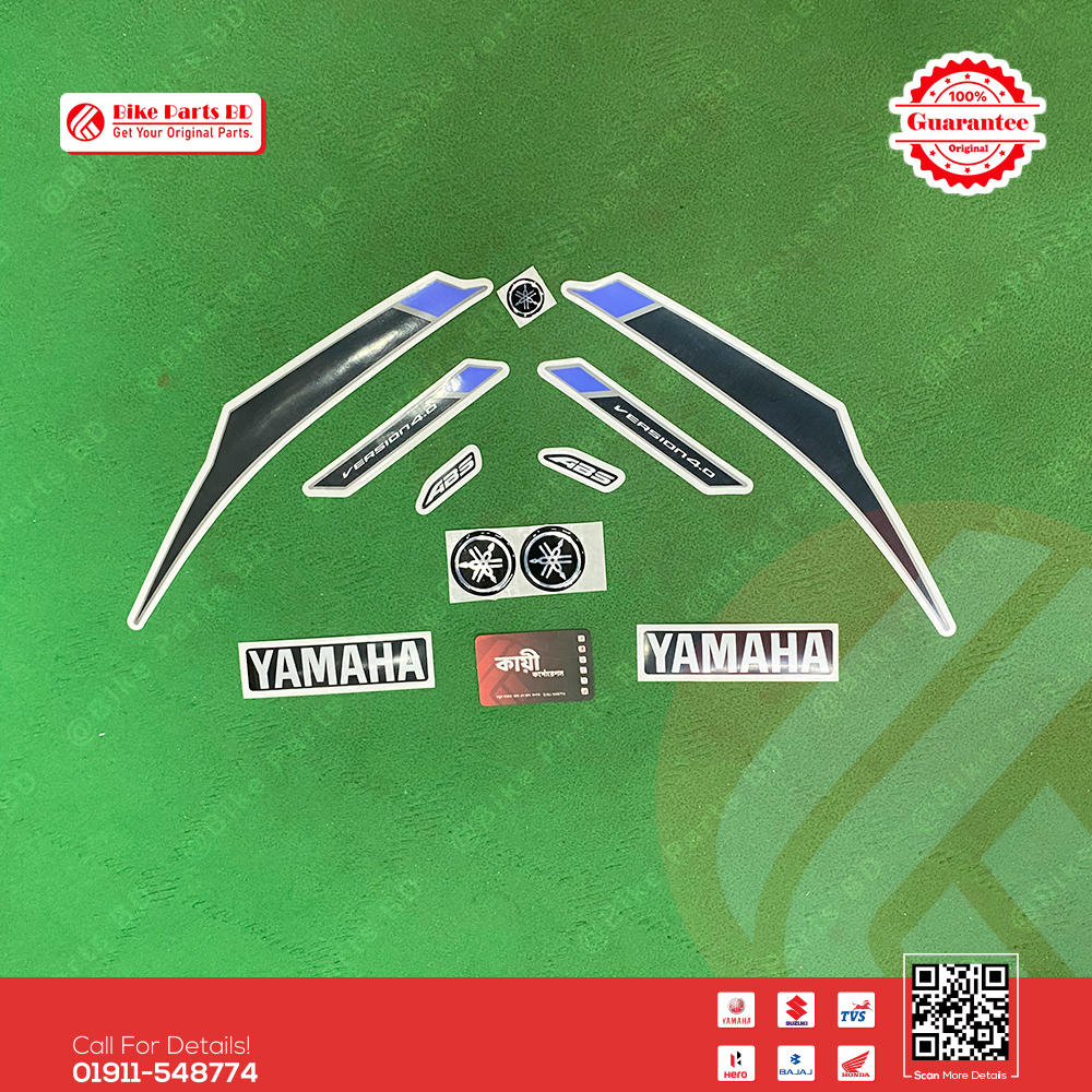 Full Set Sticker for Yamaha FZS V4 (Metallic Grey Colour) bike._img_1