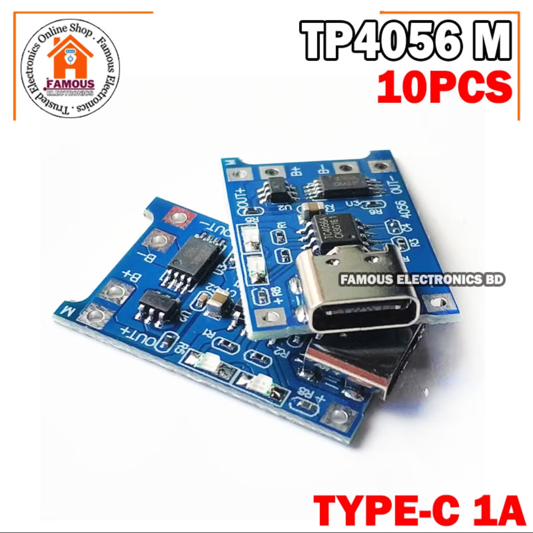 10PCS TP4056 Type-C USB 5V 1A 18650 Lithium Battery Charger Module Charging Board with Dual Protection Functions_img_1