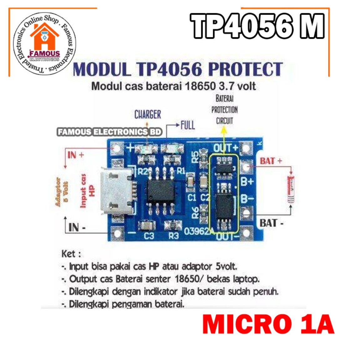 10PCS TP4056 Type-B USB 5V 1A 18650 Lithium Battery Charger Module Charging Board with Dual Protection Functions_img_1