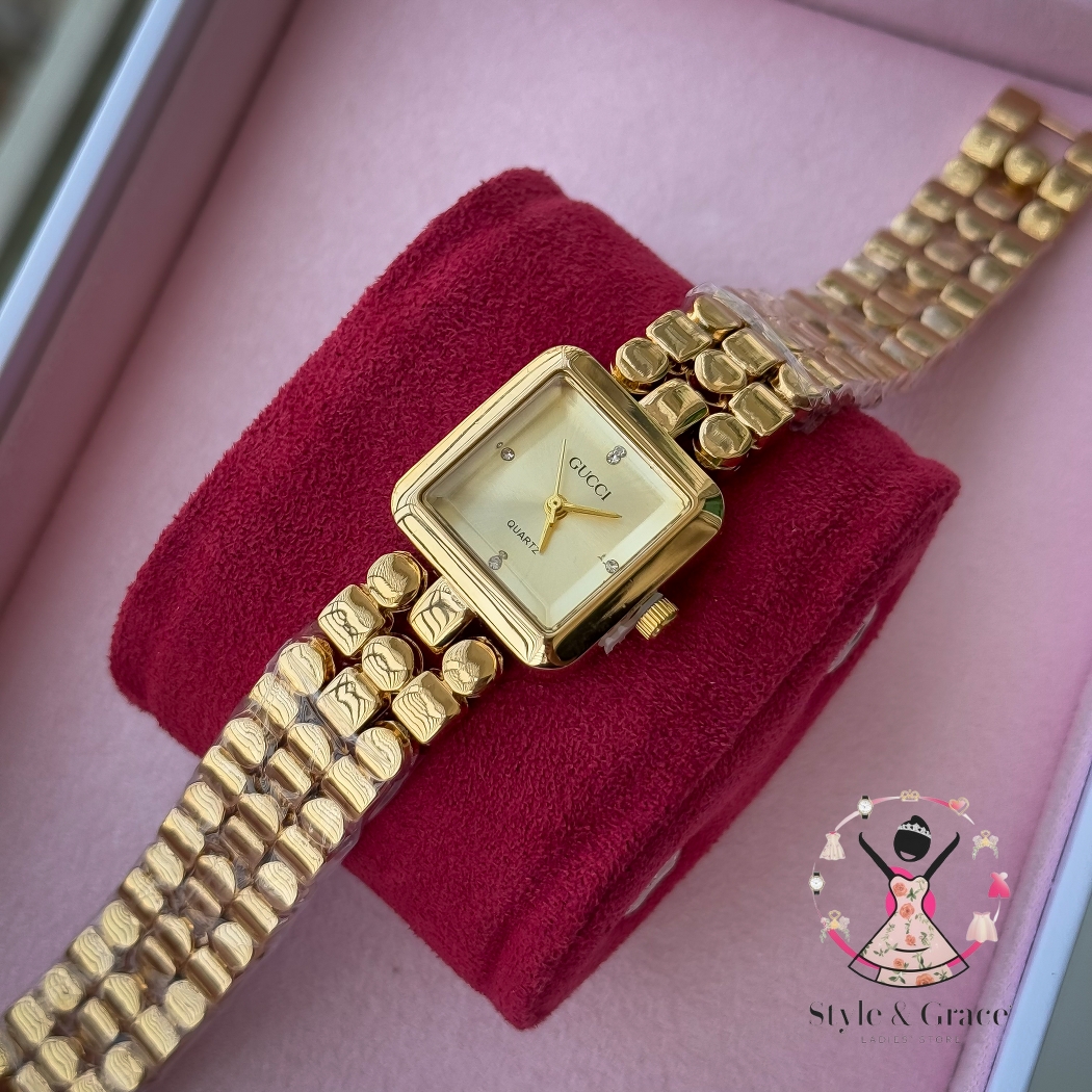 Gucci Square dial | Full gold body | Sunflower gold dial