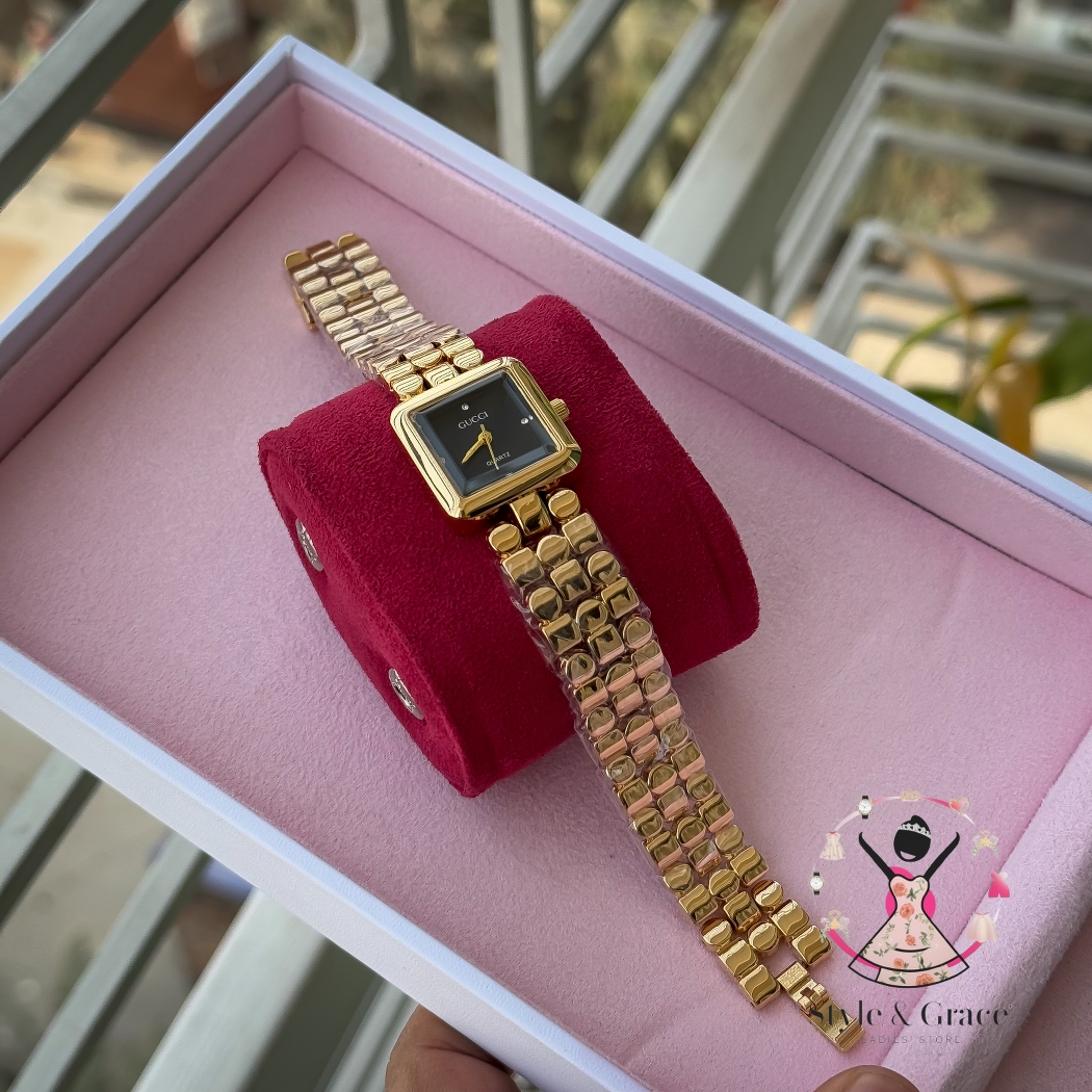 Gucci Square | Full Gold | Black Dial_img_2