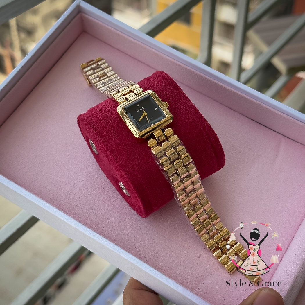 Gucci Square | Full Gold | Black Dial_img_3