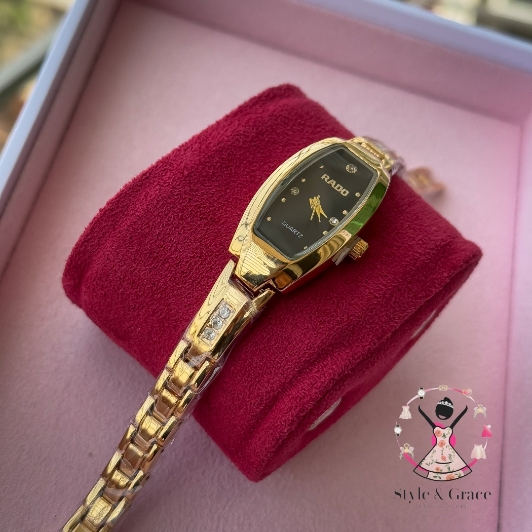 Rado Slim Square Long | Full Gold | Black Dial_img_5