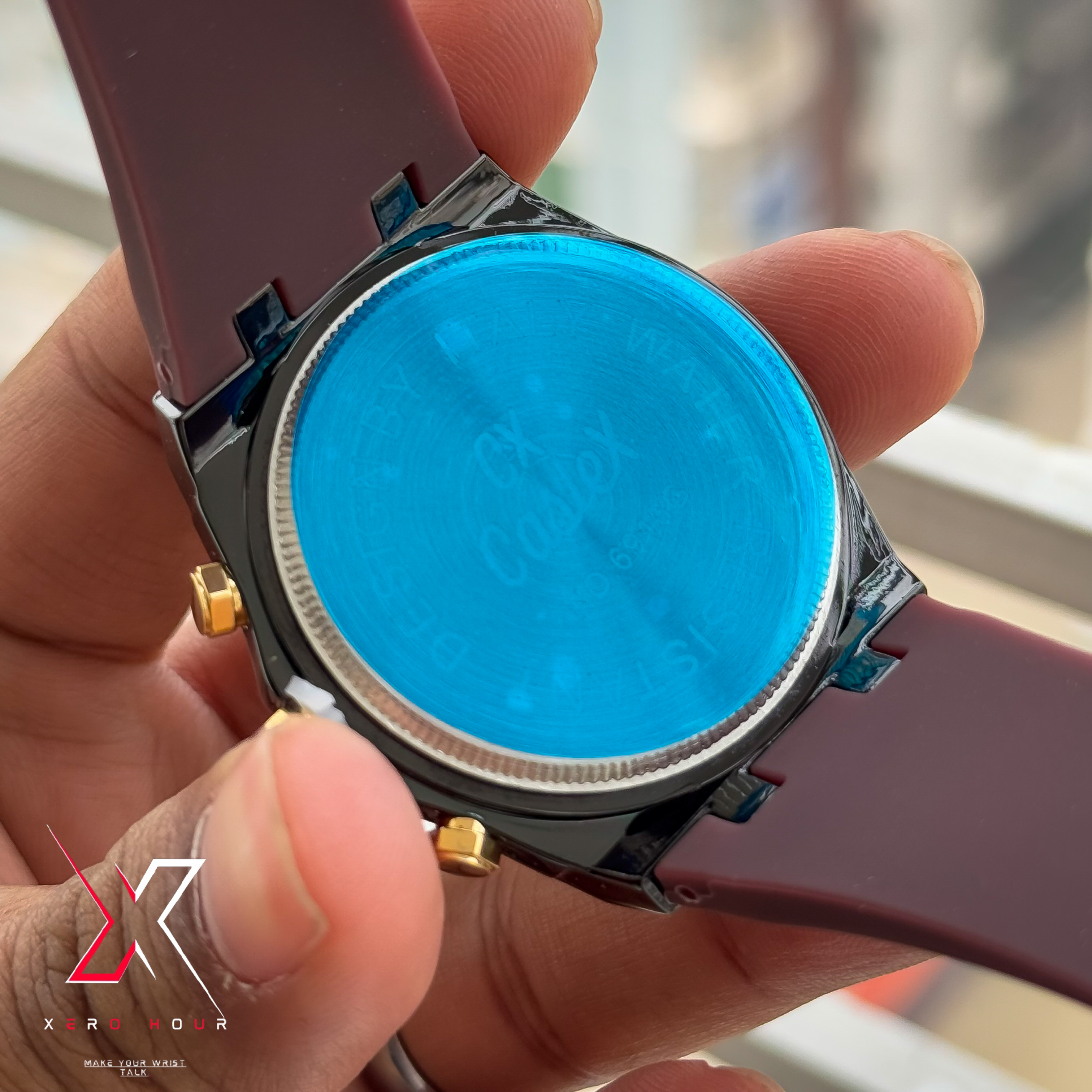 Caslex Gents Watch | Silicon Strap | Non Chrono | Burgendy dial_img_5