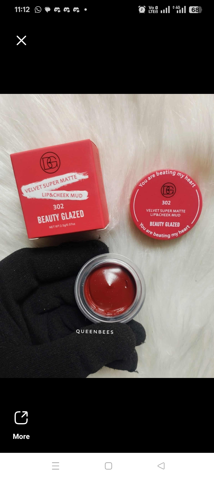 Beauty Glazed Velvet Super Matte Lip &Cheek Mud