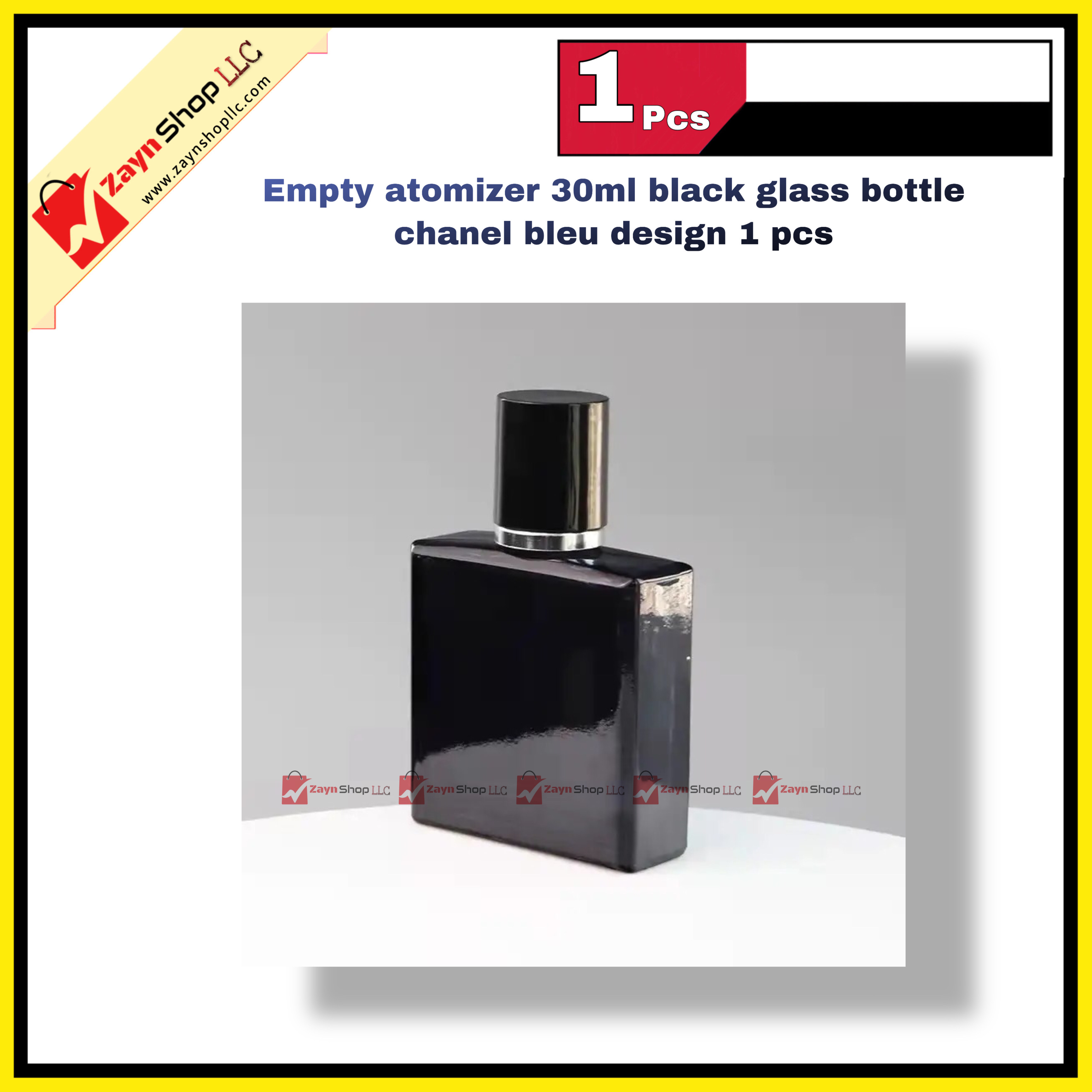 Empty atomizer 30ml black glass bottle chanel bleu design 1 pcs_img_2