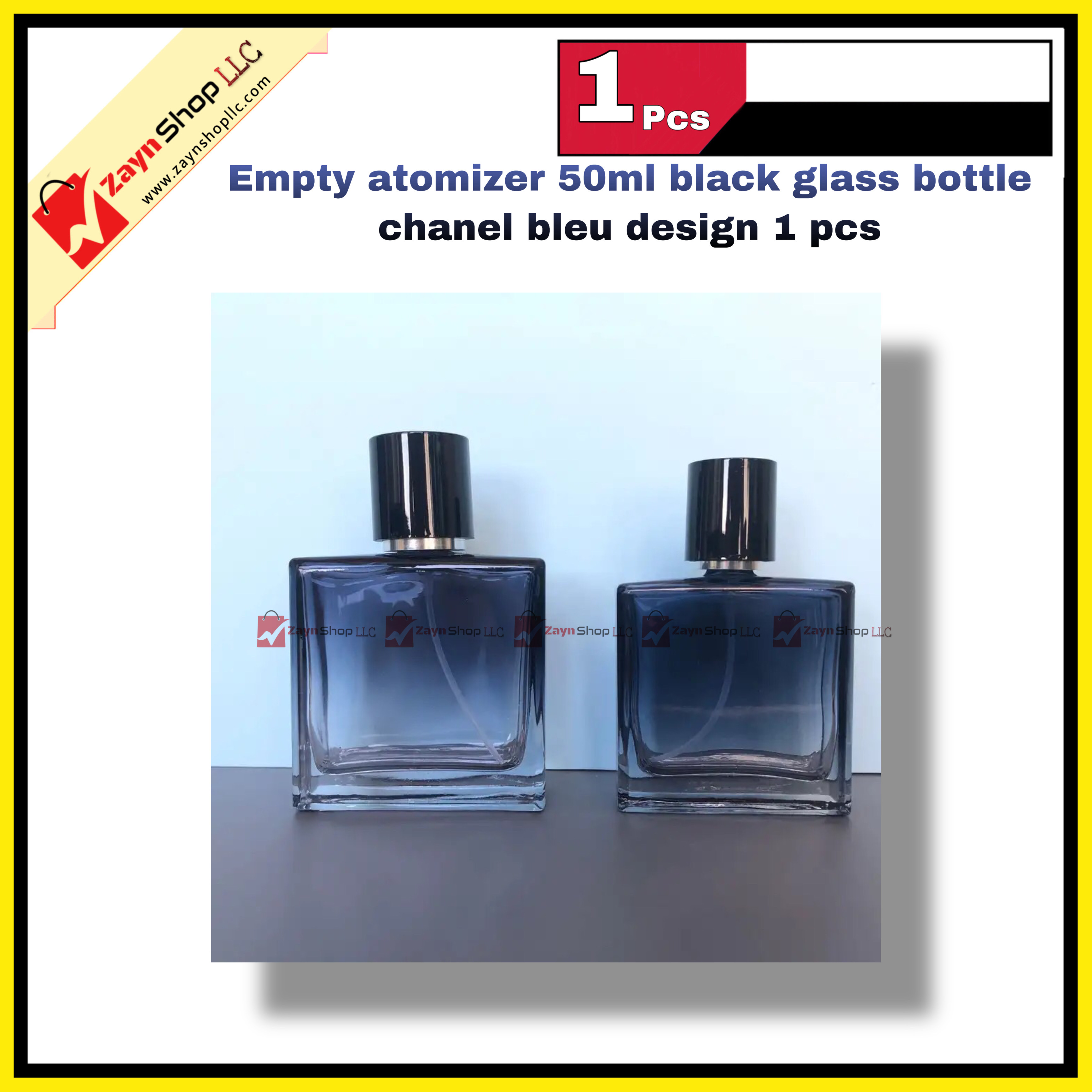Empty atomizer 50ml Transparent black glass bottle chanel bleu design 1 pcs_img_1