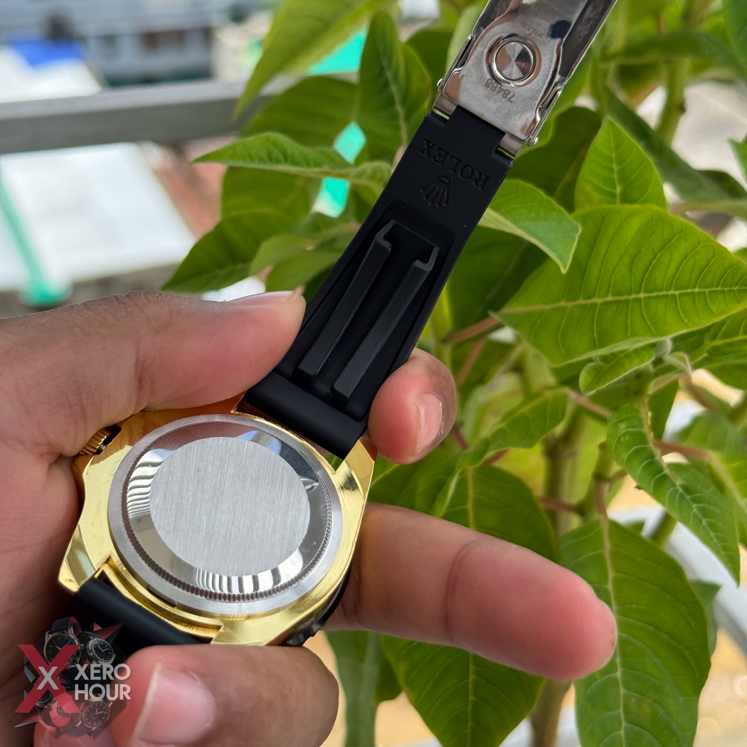 Rolex Yacht Master | Silicon Strap | Sunflower gold with black dial bezel_img_4