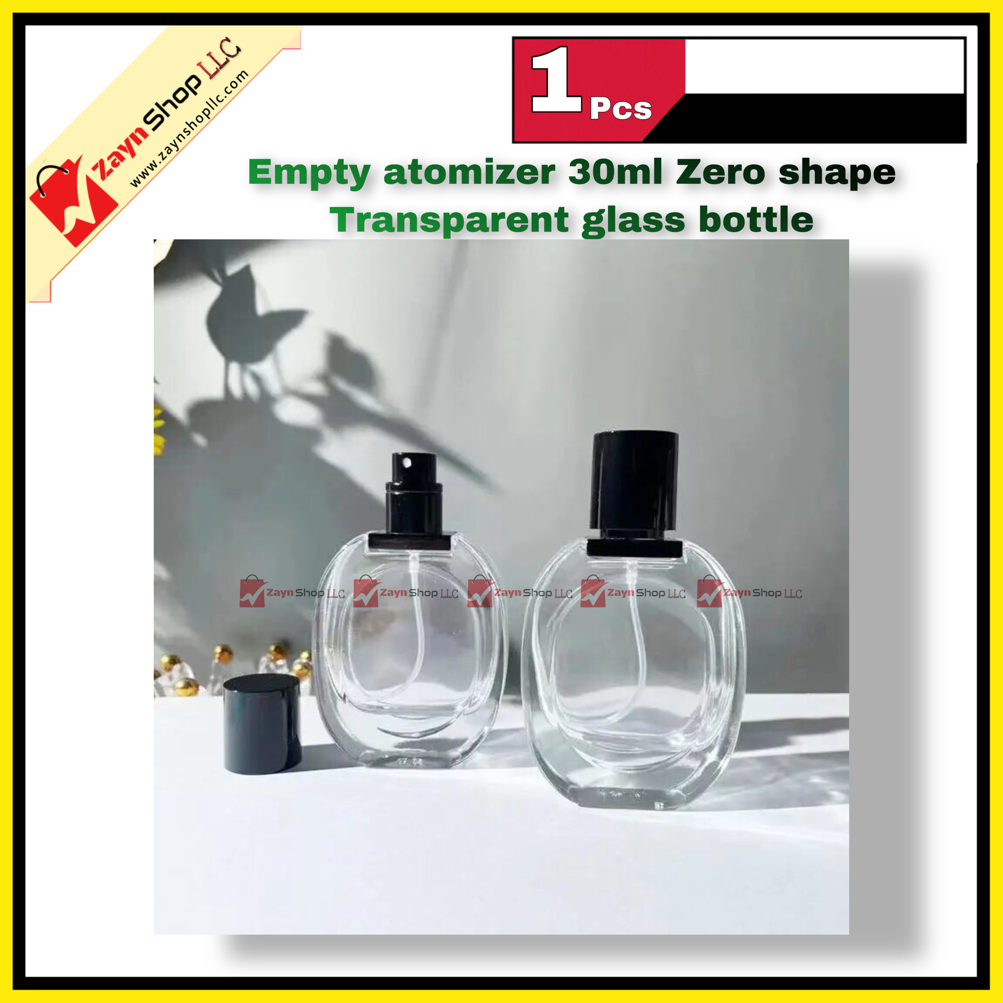Empty atomizer 30ml Zero shape Transparent glass bottle 1 pcs_img_0