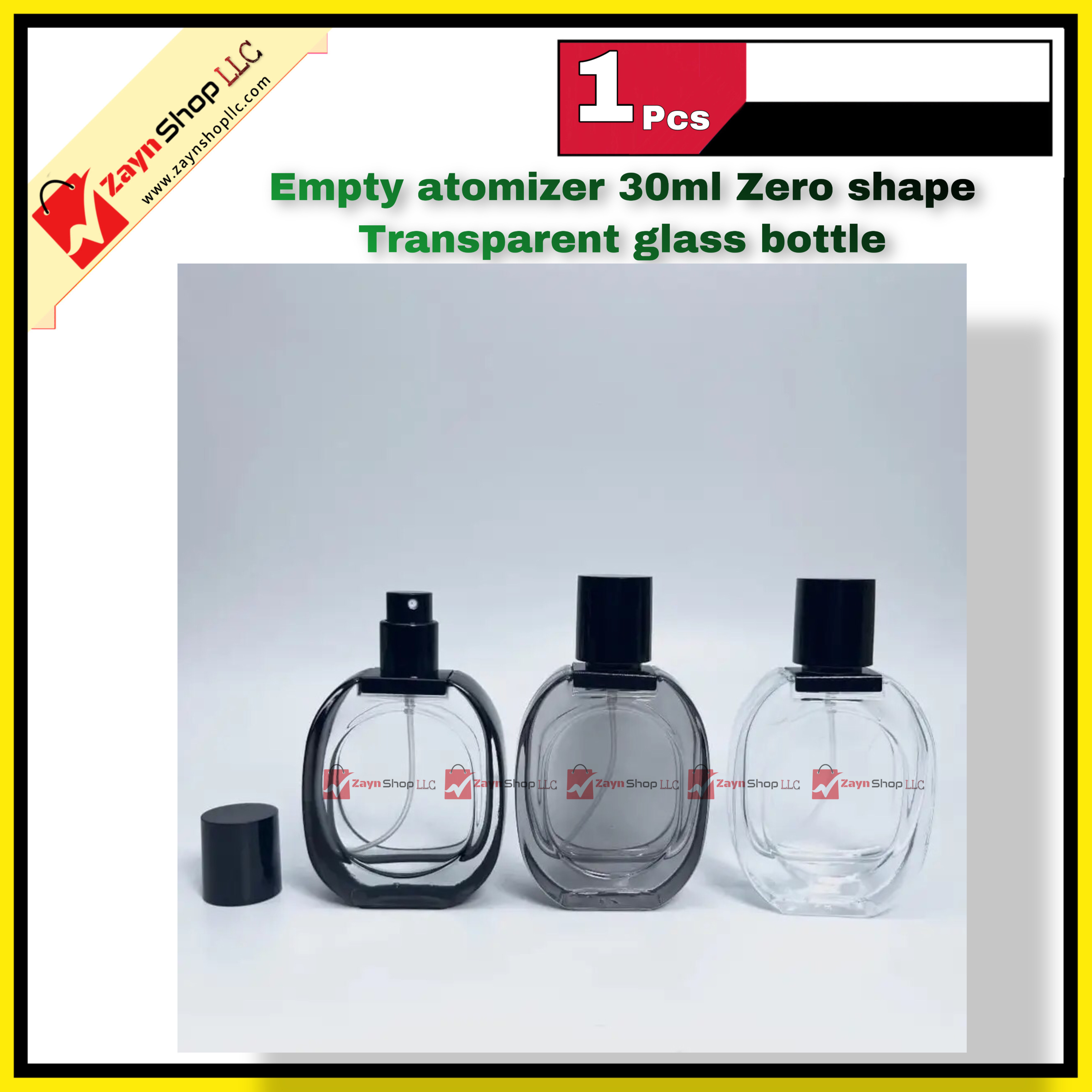 Empty atomizer 30ml Zero shape Transparent glass bottle 1 pcs_img_2