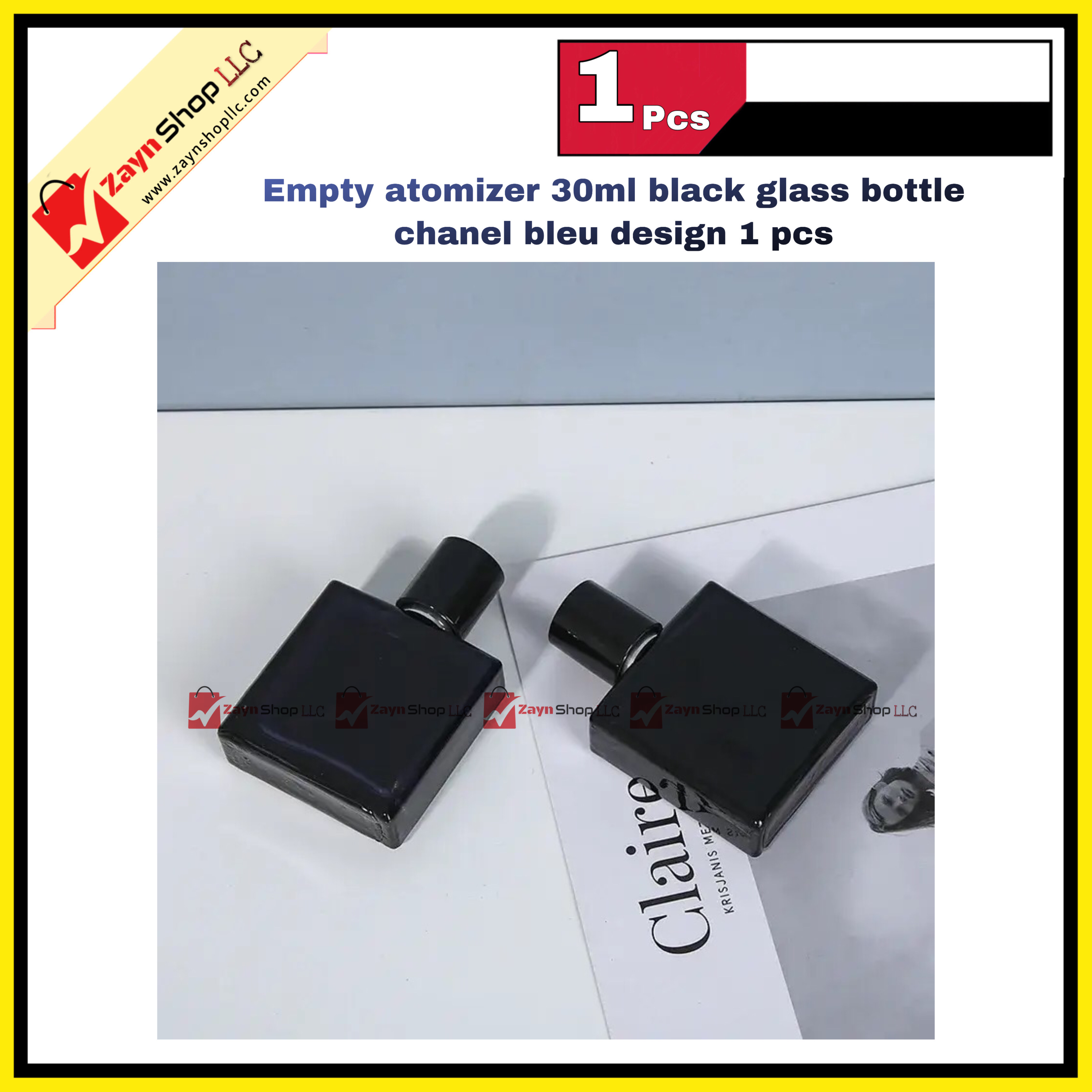 Empty atomizer 30ml black glass bottle chanel bleu design 1 pcs_img_0