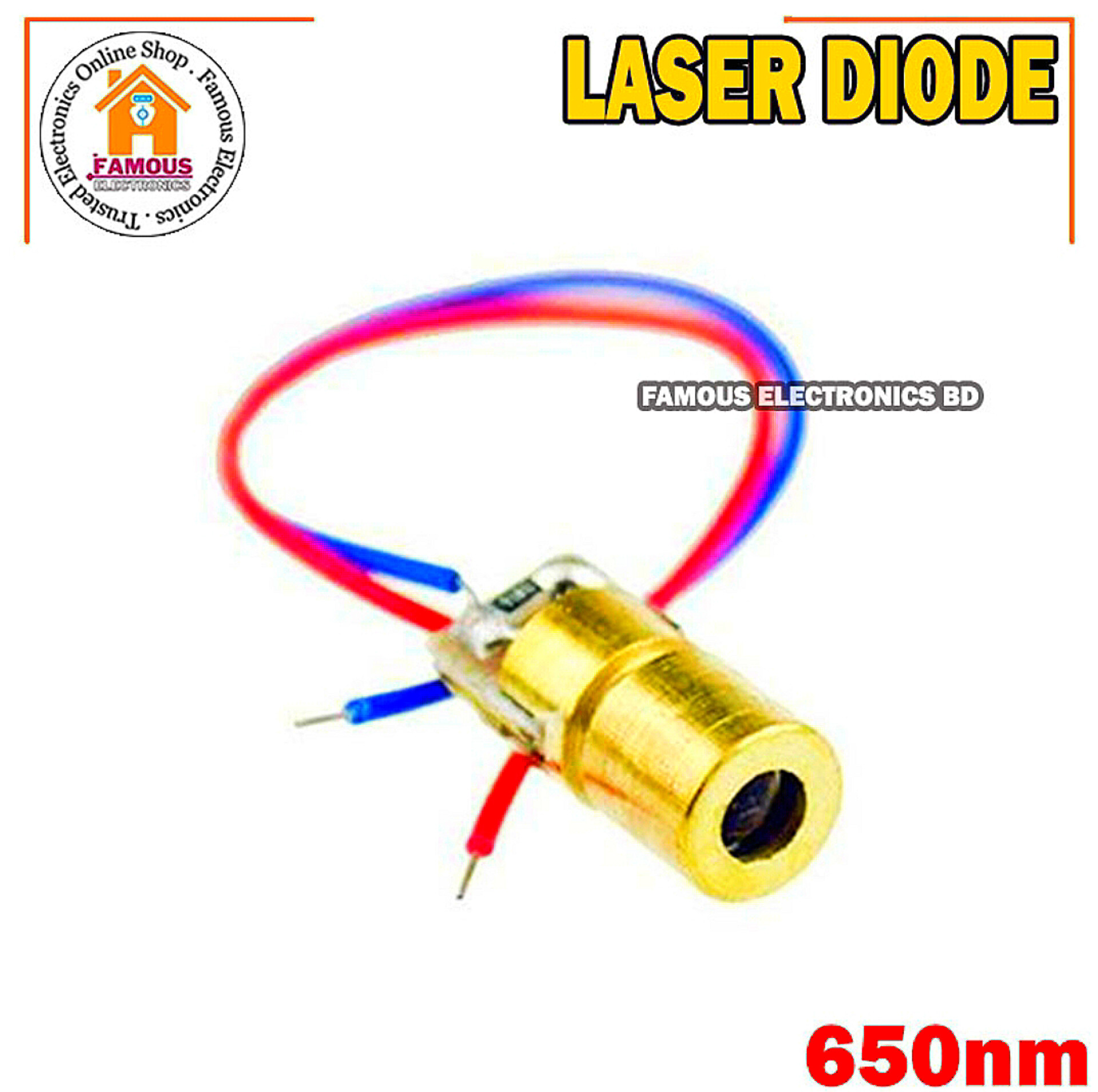 650nm 6mm DC 5V 5mW Laser Dot Diode Module Red Copper Head_img_0