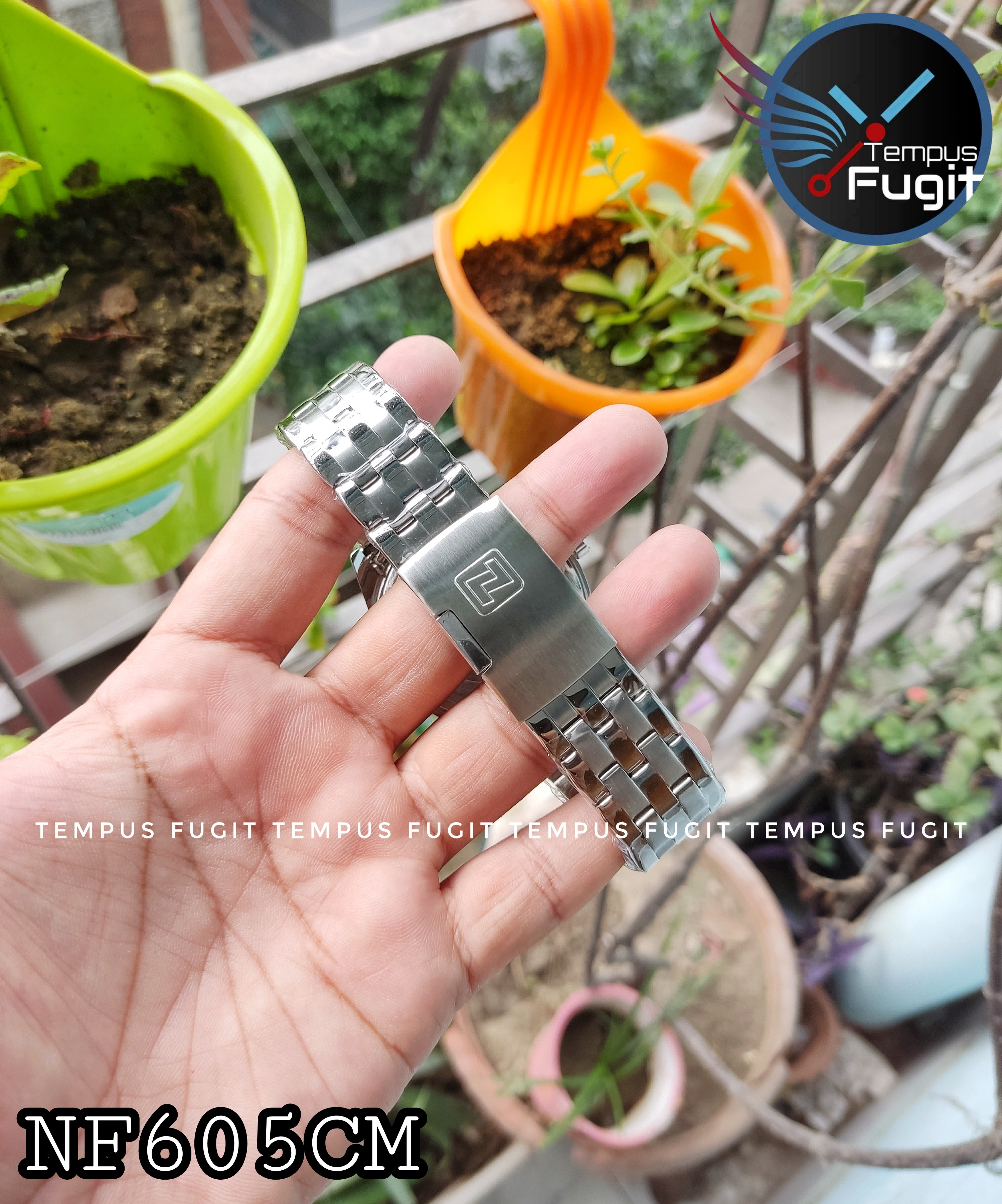 Naviforce 9203 Gents Chain Watch - White Dial- Silver Bezel- Silver Chain- TF Code NF605CM_img_16