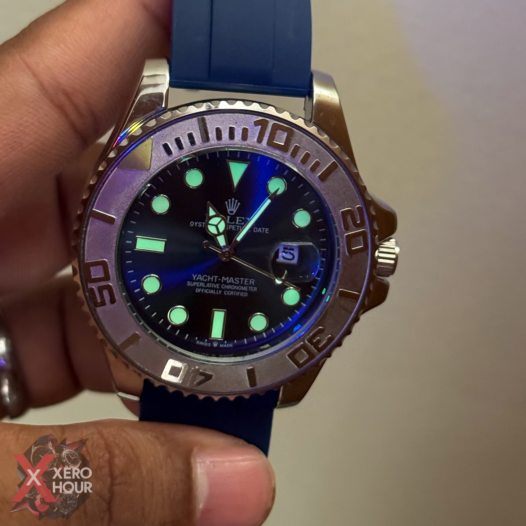 Rolex Yacht Master | Silicon Strap | Blue belt silver bezel blue dial_img_2